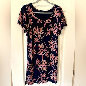 Lucky Brand Floral Print Short Sleeve Ruffle Dress women’s size XS